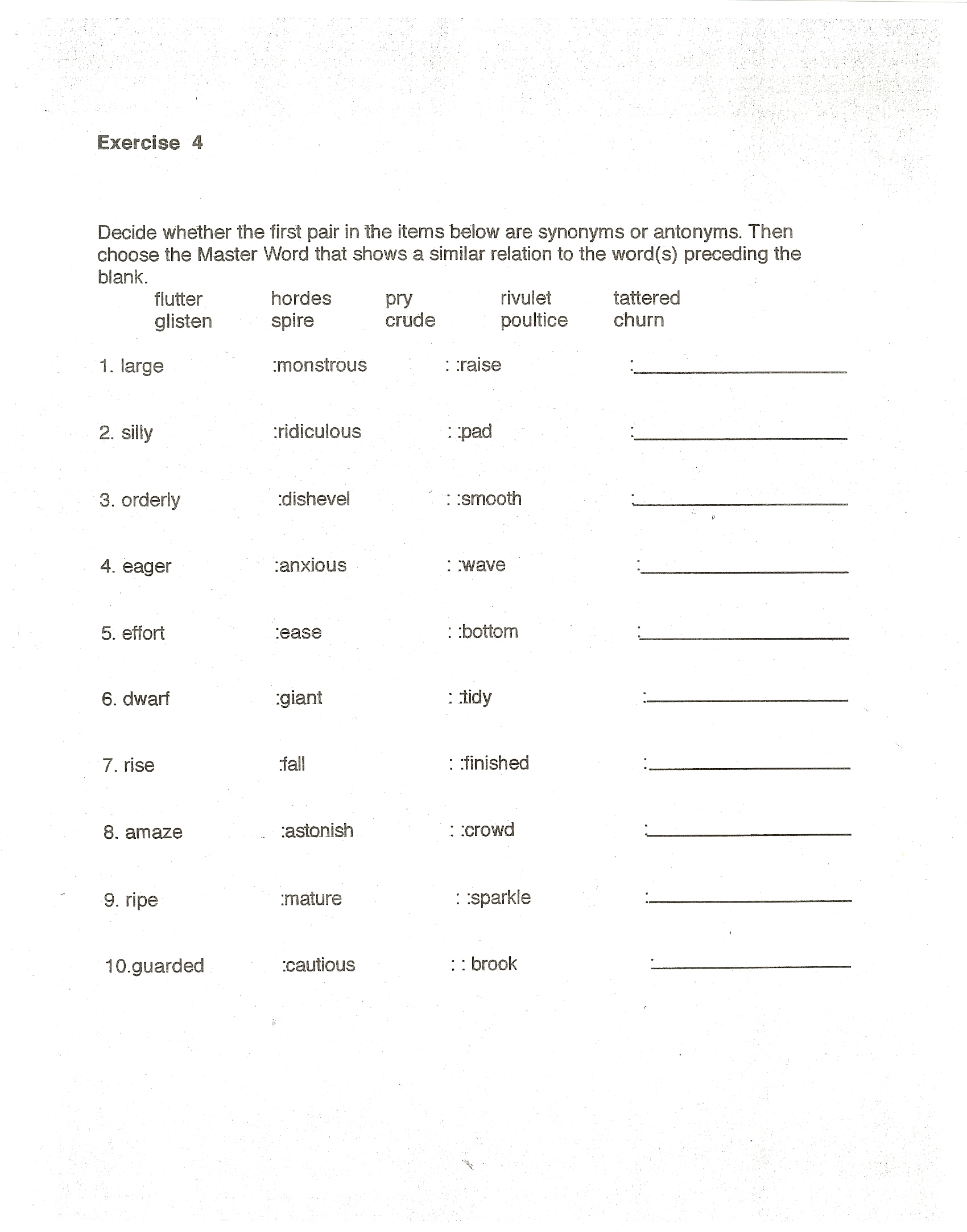 Everyday Disasters Vocab Week Of April 28